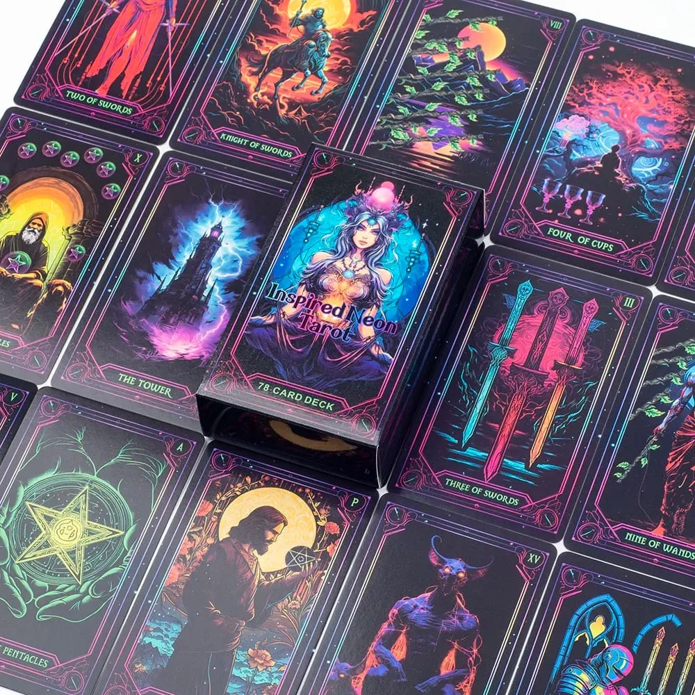 Lấy Cảm Hứng Từ Neon Tarot Bộ 78 Lá Bài Tầm Nhìn Tiếng Anh Phiên Bản Bói Toán 10.3X6Cm Bảng Chơi Trò Chơi Và Bói Toán — image 6