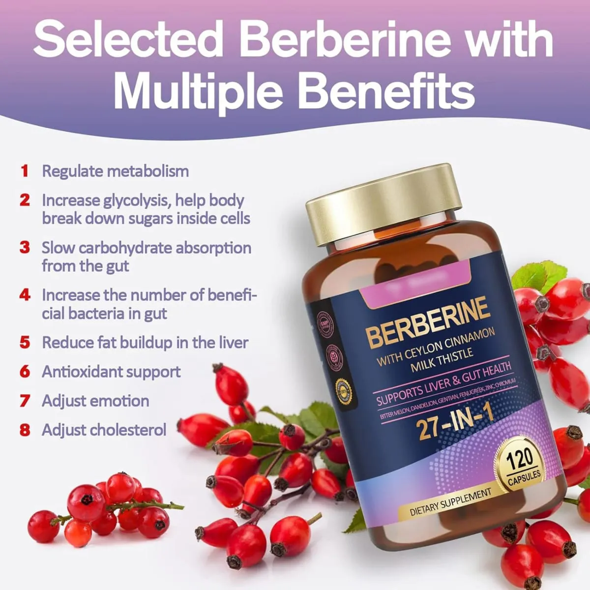 Berberine Ceylon Cinnamon Milk Thistle Supplements - Antioxidant Supports Liver Digestion and Gut Health Boosts Immunity — image 3