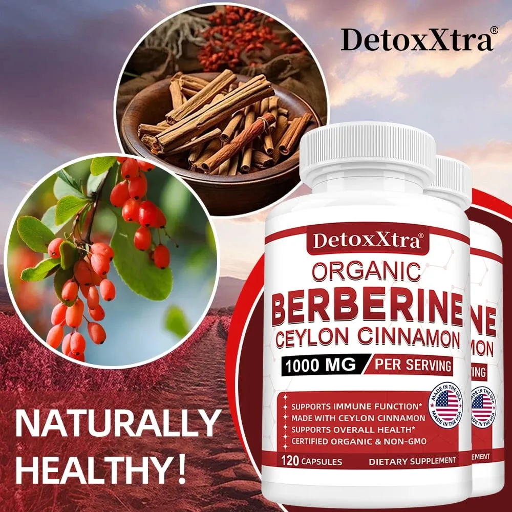 Berberine with Ceylon Cinnamon - Boosts Immunity Promotes Digestive Health Improves Bodily Functions Increases Energy Levels — image 3