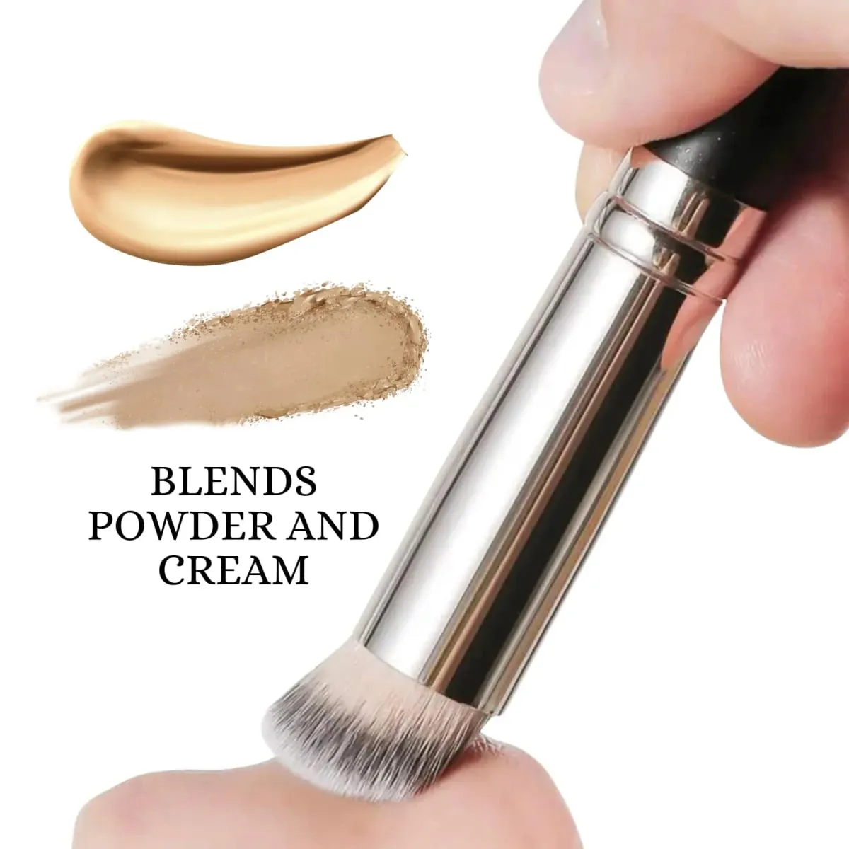 2 PCS Makeup Brushes Rectangular Foundation Brush & Concealer Brush for Contouring Blending Powder/ Foundation Application