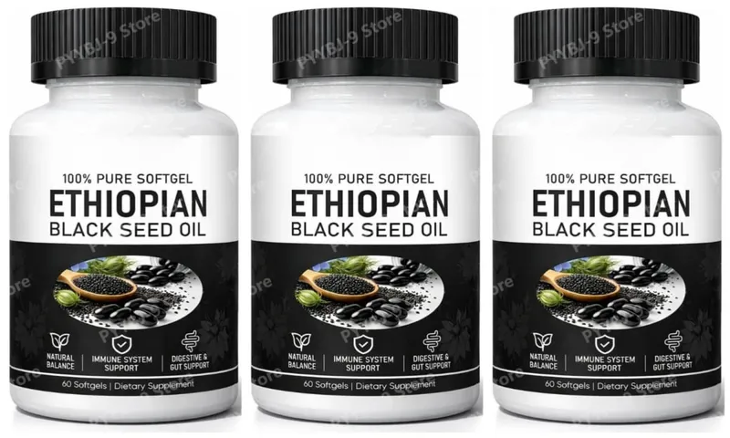 Ethiopian Black Seed Oil Softgels 800 mg za studena lisovaný bylinný extrakt kapsle Denní podpora rovnováhy zdraví Bez GMO Počet 60 — image 8