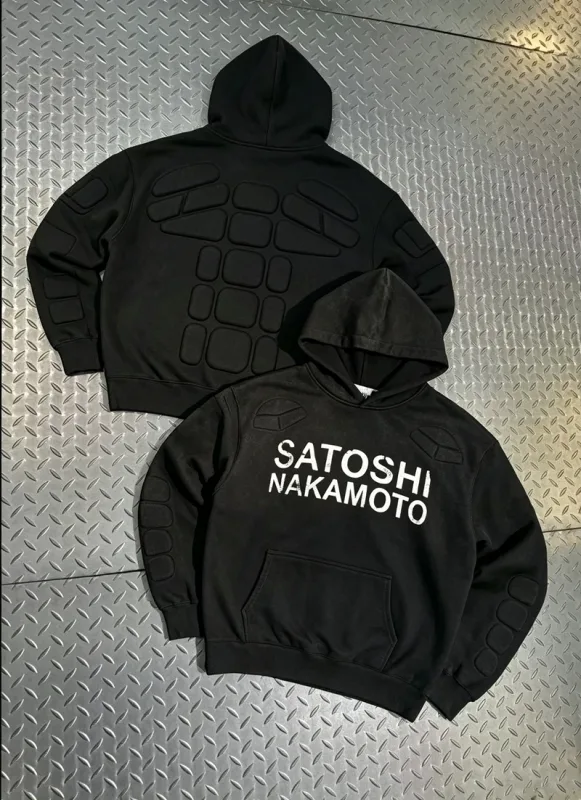 Street Casual SATOSHI Hoodies Pullover Embossed Pattern Embroidery Turtle Shell Design Washed Hooded Men Women Loose Sweatshirts — image 21