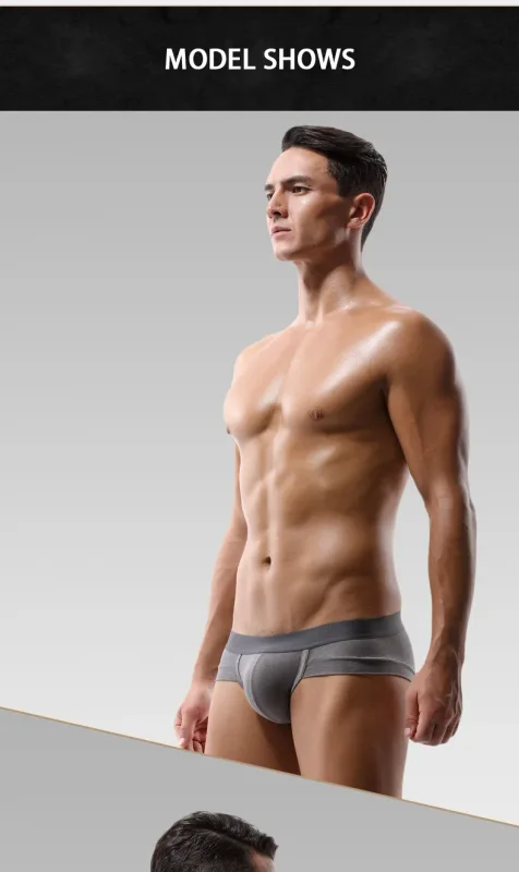 5PCSMen's three-piece briefs with U-shaped pouch, modal fabric, breathable, summer youth low-rise bottom pants — image 17