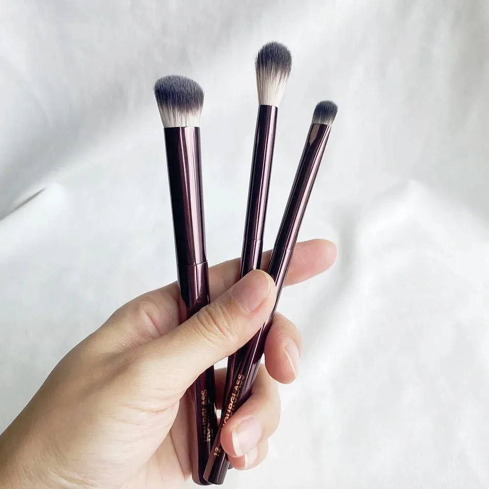 Ensemble de pinceaux de maquillage pour les yeux sablier, Kit de pinceaux cosmétiques d'ombre de luxe, mélange de mise en forme, mise en évidence des sourcils, doublure anti-cernes
