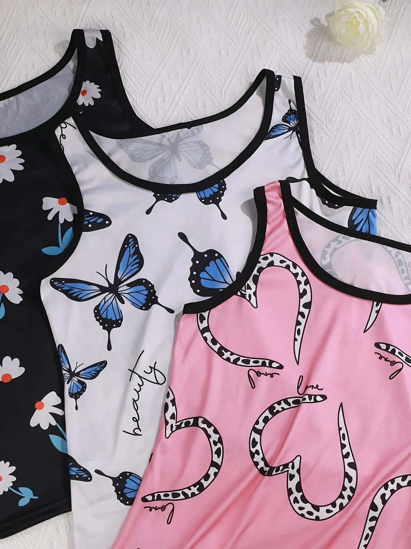 3-Pack Women Comfort Vests for All Seasons Rayon High Elastic Casual Home Basic Tops