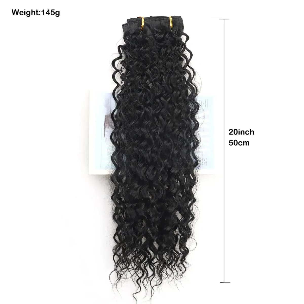 Jeedou Deep Wavy Curly Hair 9Pcs Set Clip-in Hair Extensions Hairpieces with 18 Clips Brown Color Synthetic Hair For Women
