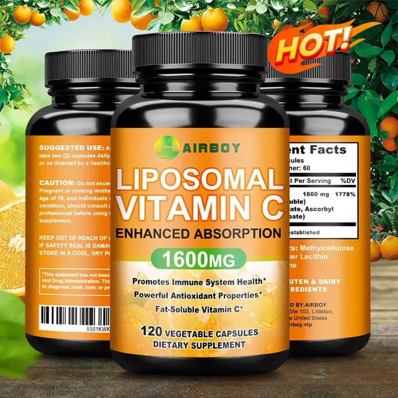 Λιποσωματική βιταμίνη C 1600mg - Προωθεί την παραγωγή κολλαγόνου Ανοσολογική υποστήριξη Ισχυρό αντιοξειδωτικό — image 6