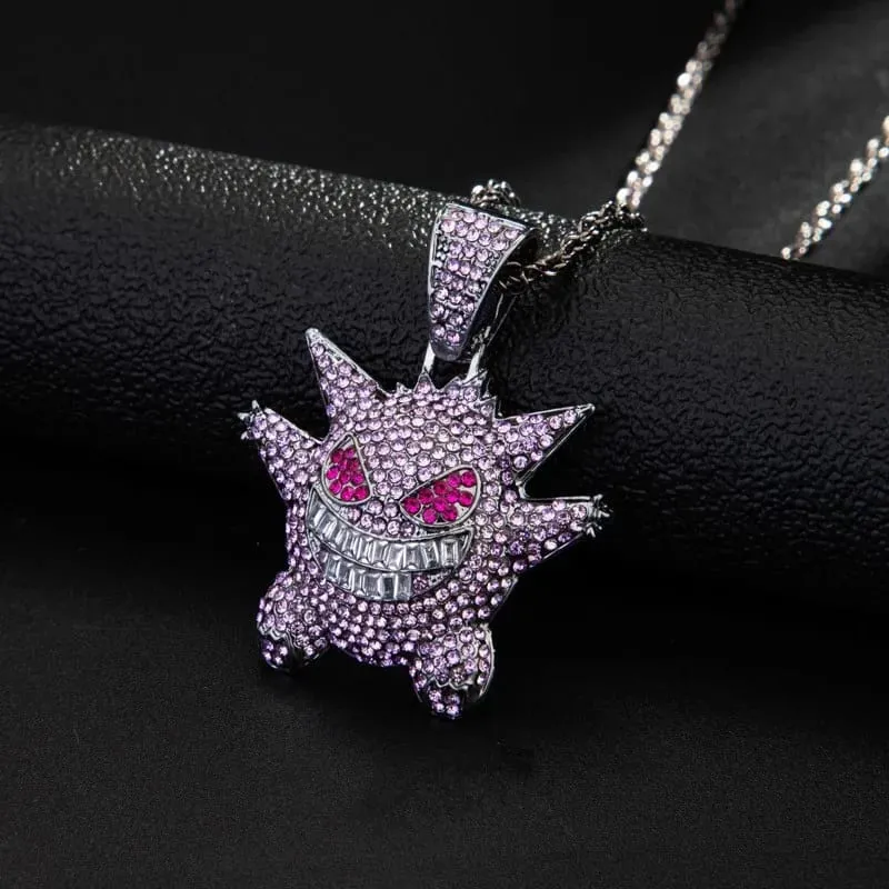 New Cartoon Pokemon Gengar Anime Figure Metal Necklace Decorative Necklace Hip Hop Necklace Jewelry Accessories Boys Gifts Toys — image 6