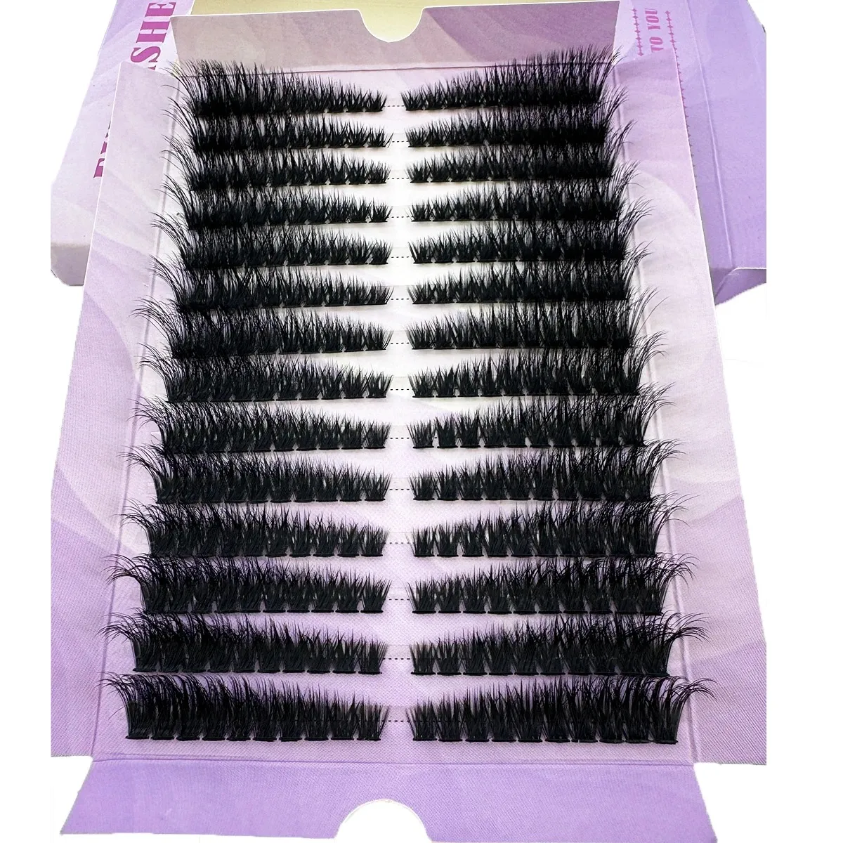 14 rader Individuella franskluster med stor kapacitet DIY 50D/80D/100D Handgjorda fluffig volym lösögonfransar Cat Eye fransförlängning