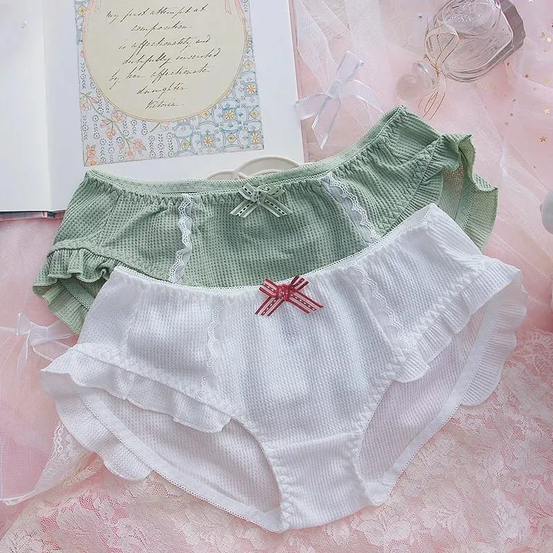 甘いブラジャー下着セット日本かわいい女子高生通気性綿プッシュアップかわいい親密なレース花ロリータ弓ランジェリー 2024