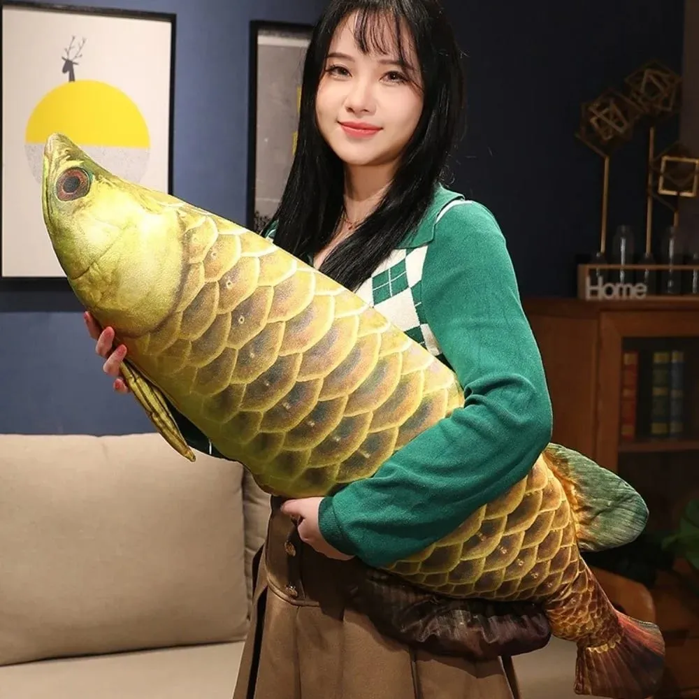 Wonderful Soft Arowana Plush Toys Cute Elongated Body Stuffed Fish Doll Lifelike Fish Plush Pillow Collectible — image 3