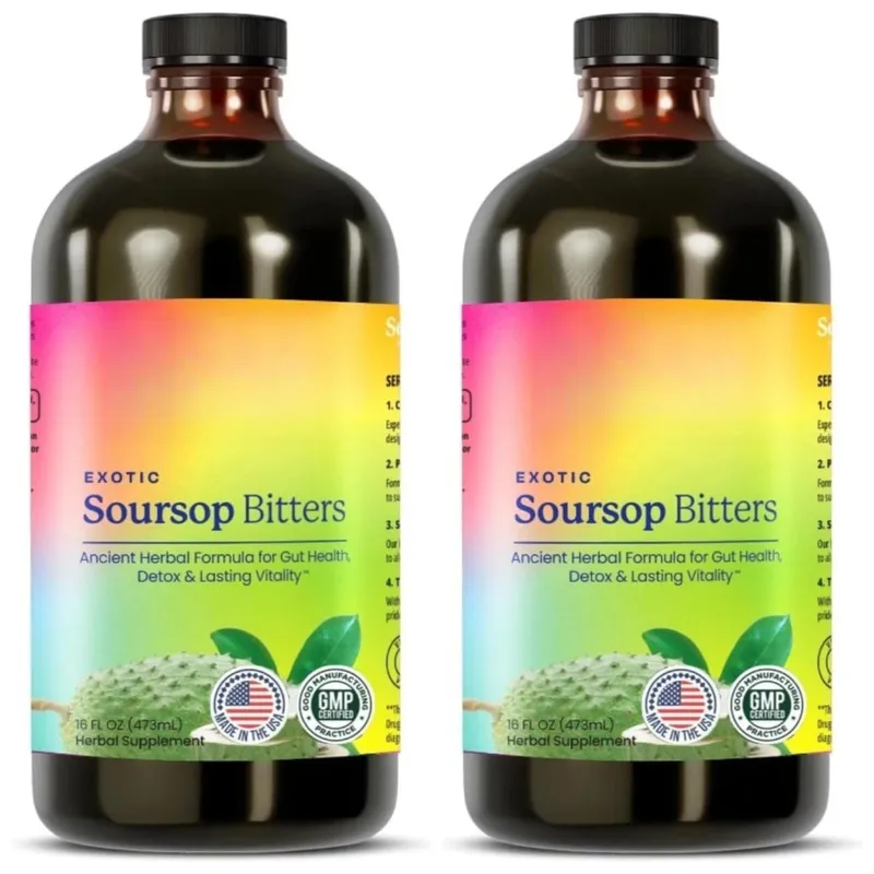 Herbal Soursop Bitters Liquid Supplement Black Seed Moringa Irish Moss Drops for Gut Digestive Wellness Immune 16 Fl Oz(473ml) — image 8