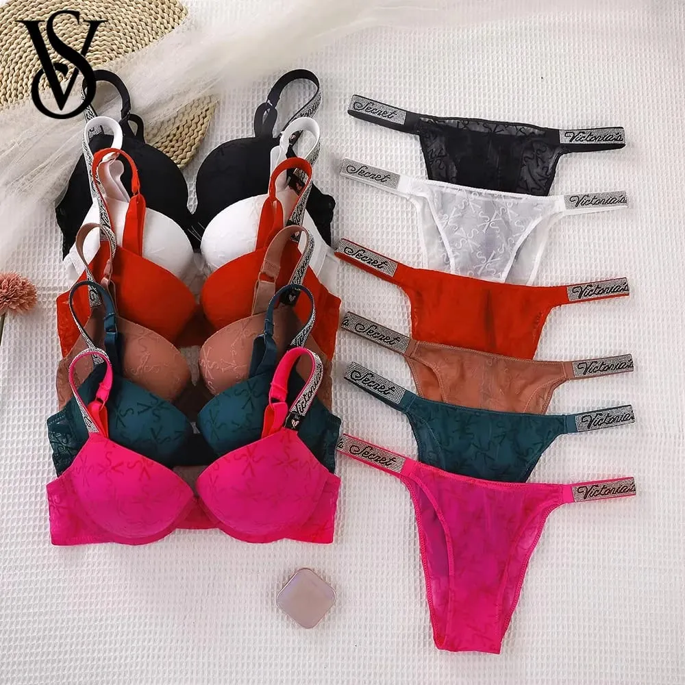 Victoria's Secret Classic Padded Adjustable push up Lingerie Underwear Set Bras and Panty Set Women's New Sexy Lingerie Sporty — image 1
