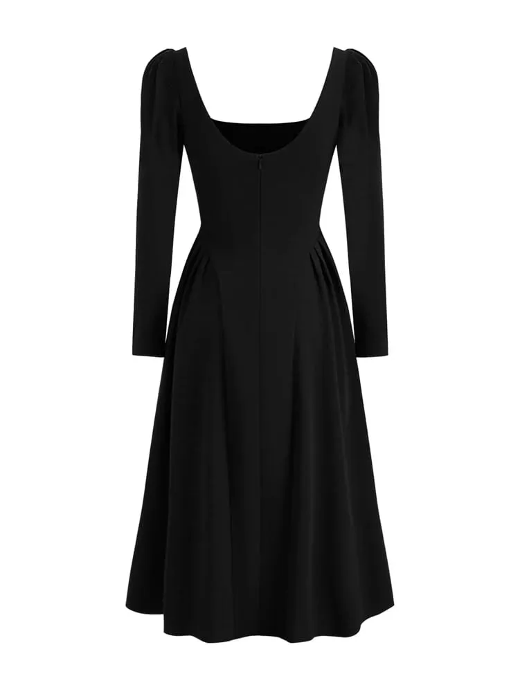 2026 New Women's Square-Neck Pullover Dress: Casual and Elegant Commuter Style Long Sleeves Everyday Wear Loungewear — image 3