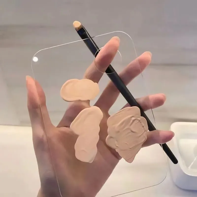 New Foundation Tray Transparent Acrylic Palette Tool Mixing Makeup Palette Makeup Spatula Artist Equipment Makeup Mixer CZYJ04