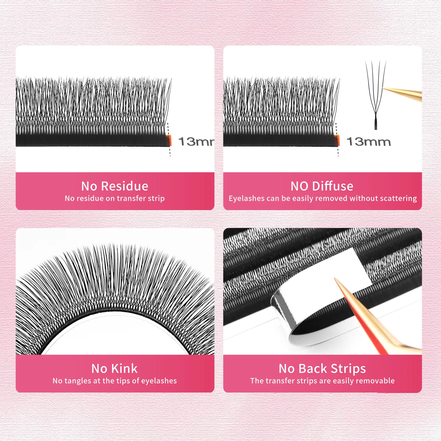 U Shaped 4D Eyelashes Extensions Matte Black U 4D Lashes Premade Fans Volume False Lashes Wholesale Suppliers Shop — image 6