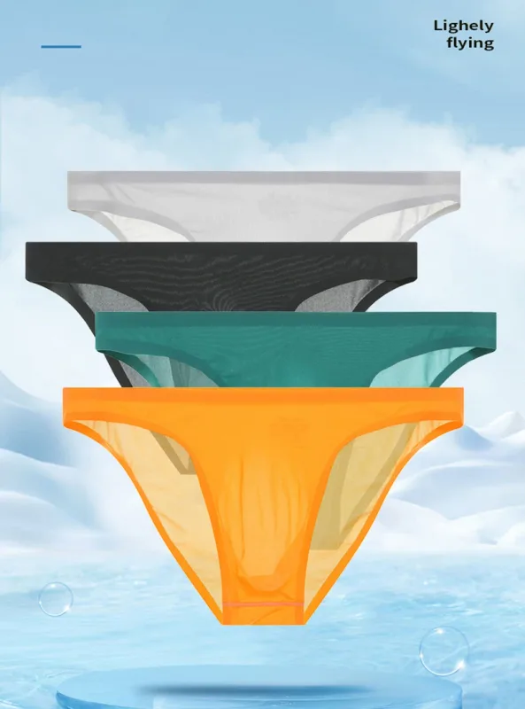 Mens Ice Silk Seamless Ultra-Thin Underwear Transparent Quick Dry Sexy Pouch Briefs Male Seamless Breathable Panties Underpants — image 4
