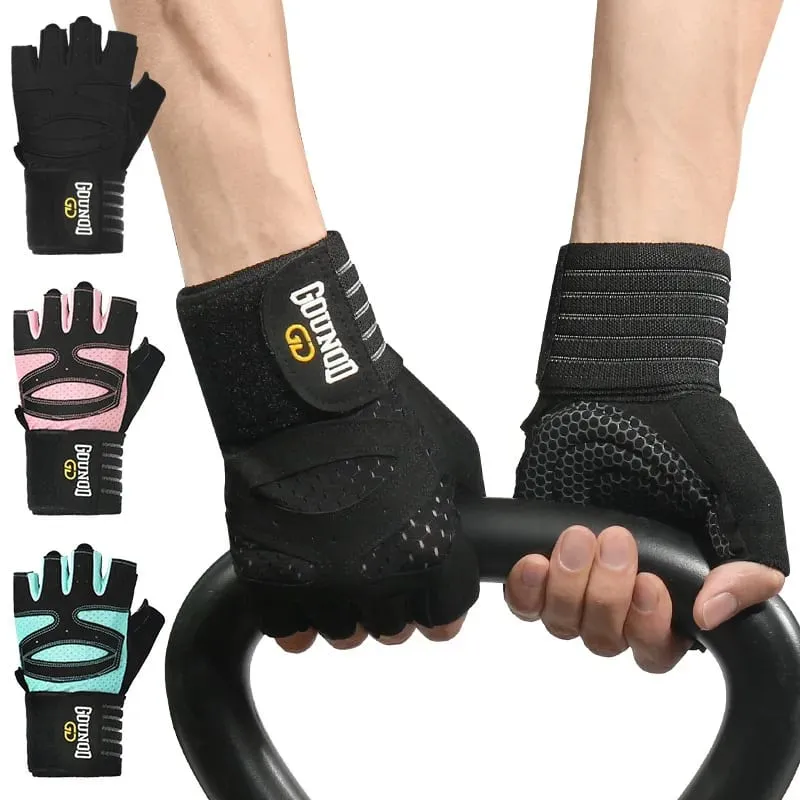 Padded Fitness Training Gloves Wrist Support Full Palm Protection Enhanced Grip Unisex For Weight Lifting Gym Workout