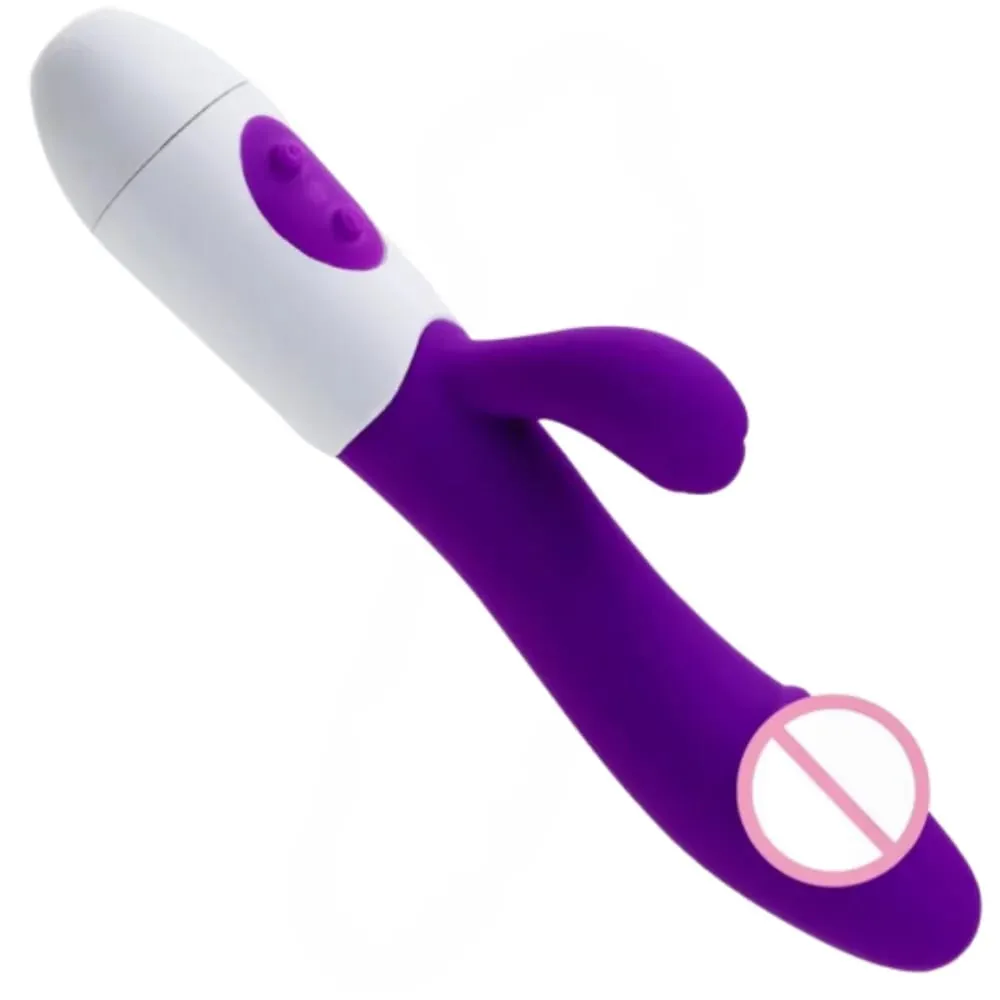 Rabbit Vibrator G-Spot Silicone Dildo Dual Vibrating Clitoris Stimulator 10 Speeds Rechargeable Waterproof Sex Toy for Women — image 1