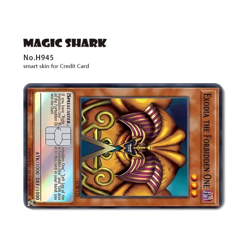 Magic Shark Yo-gi-oh Blue Eyes Dragon Game Shinny Holographic Laser Debit Credit Card Sticker Film Skin Front Cover — image 11