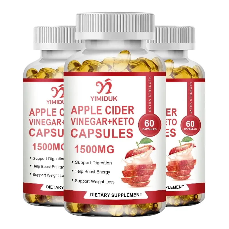 Apple Cider Vinegar Supplements with Mother - 1500 mg - ACV Capsules for Digestion Keto Cleansing and Balanced Nutrition — image 8