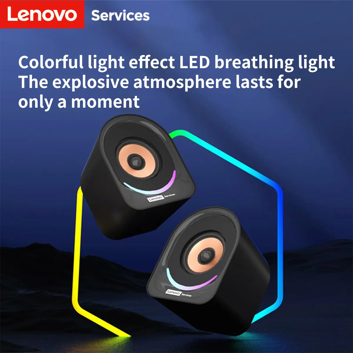 Speaker Desktop Lenovo Speaker Kecil Portabel Speaker Komputer Desktop Laptop Rumah Speaker Mini Berkabel Speaker Laptop Multimedia Desktop Kecil — image 5