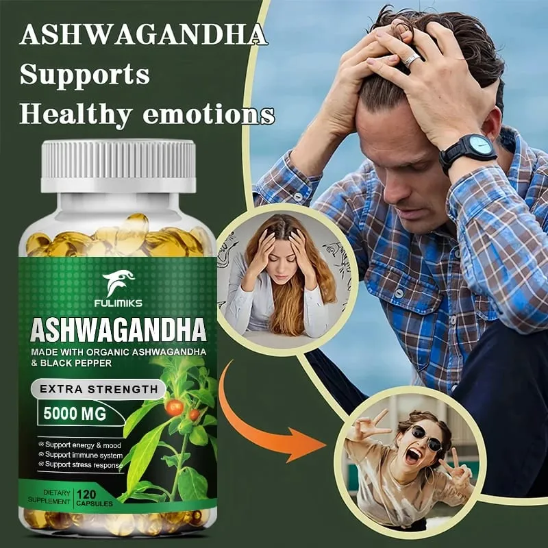 【1개 구매 시 1개 무료】KSM 66 Ashwagandha 뿌리 추출물 캡슐 5000mg(MACA 함유) - 수면 건강 스트레스 집중 두뇌 에너지 지원 — image 4
