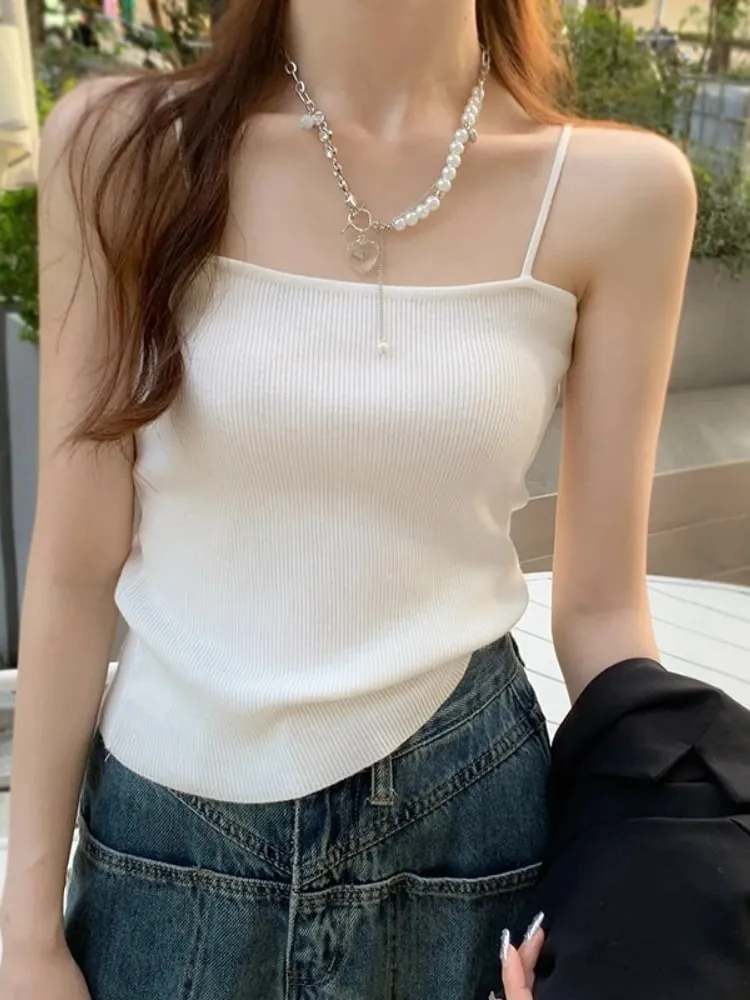 Summer Sleeveless Camis Backless Strap Tank Top Casual Women Halter Crop Tops Slim Solid Short Female Tube Cropped Vest 2026