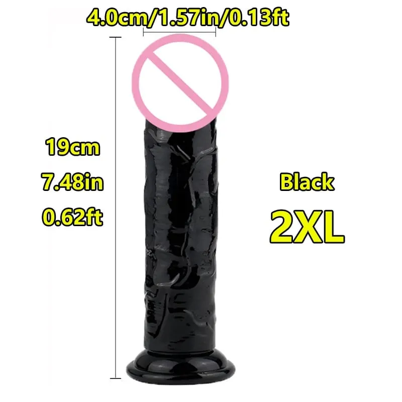 Super Cheap 7 Sizes 5 Colors Realistic Soft Jelly Dildo Suction Cup Adult Sex Toy for Women and Men Vaginal and Anal Masturbator — image 14