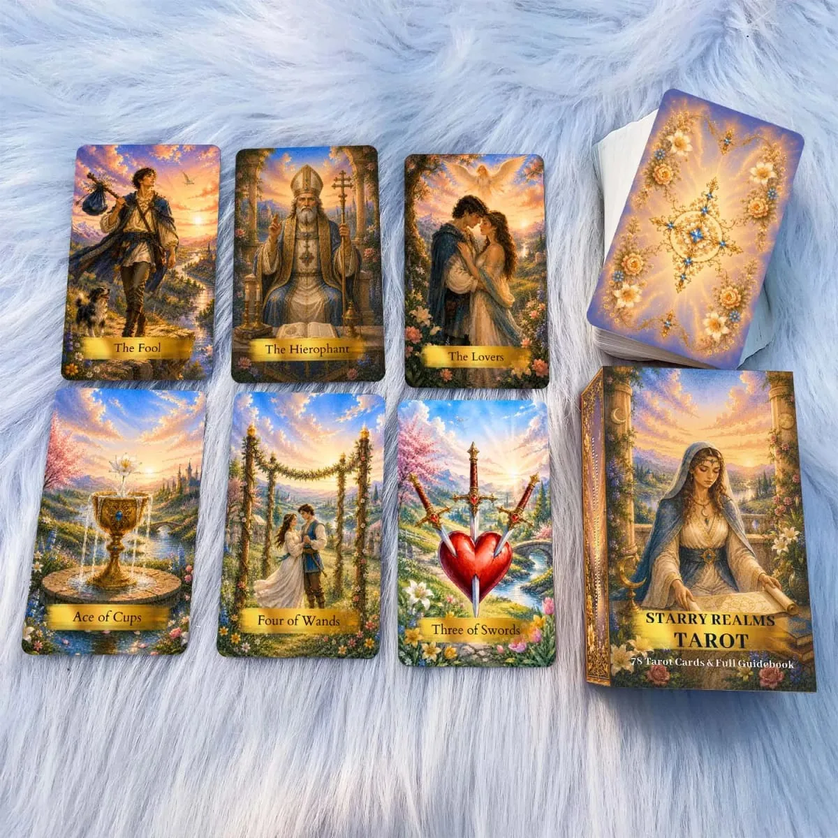 78 Starry Realms Tarot Cards 13x8 Cm Includes Paper Manual Journey to Imagination and Inner Wisdom Card Game Set — image 4