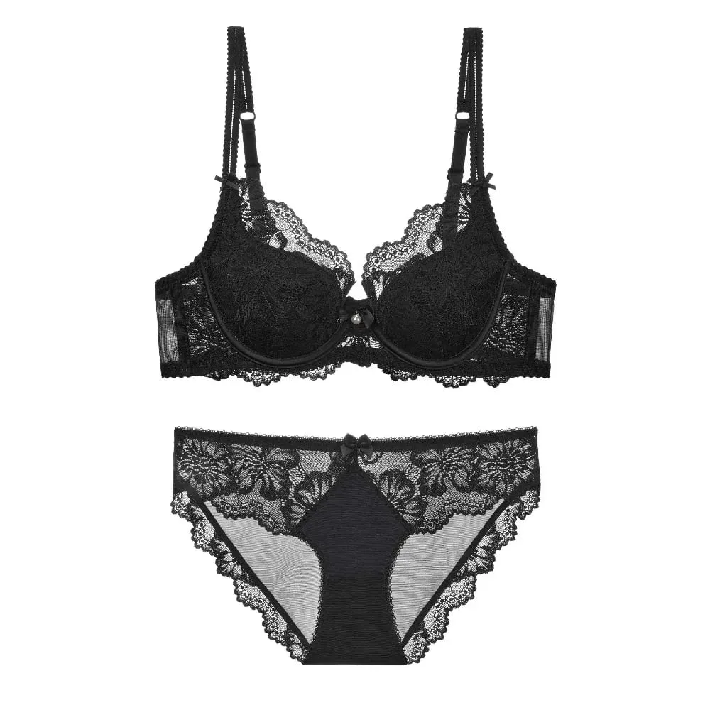 French Lace Sexy Minimizer Bra Comfortable Soft Underwire Anti Sagging Pure Desire Full Figure Brassiere 32‑38 A-C — image 4