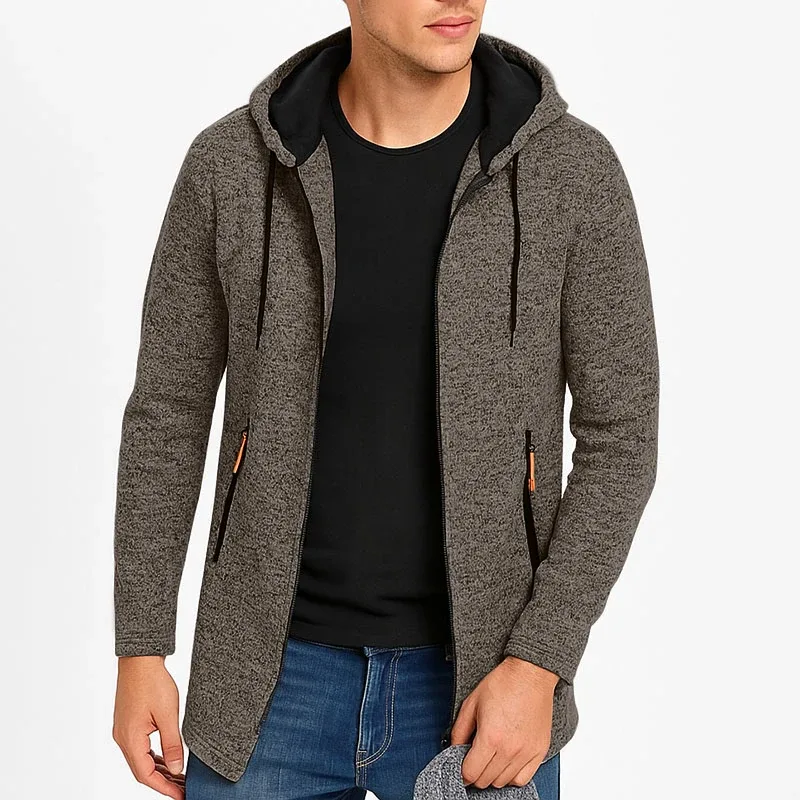 Men Sweatshirts Casual Hooded for Men with Zip Pockets Full Zip Long Sleeve Sweatshirt Sports Hooded Jacket Oversize Outerwear — image 6