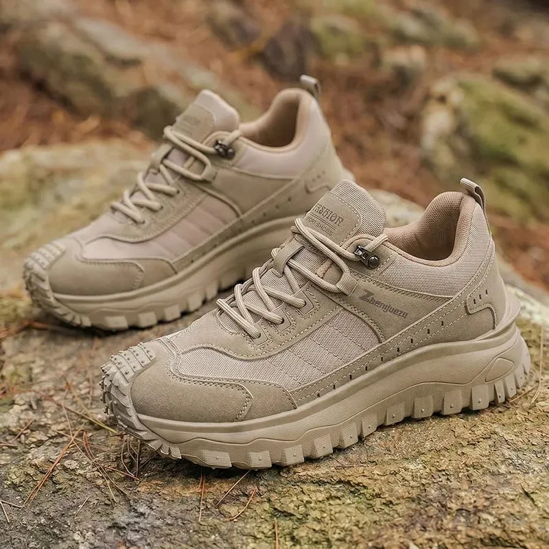 2026 New Men's Hiking Shoes Non-slip Wear-resistant Trekking Shoes Breathable Thick Sole Tactical Shoes Casual Sneakers for Men