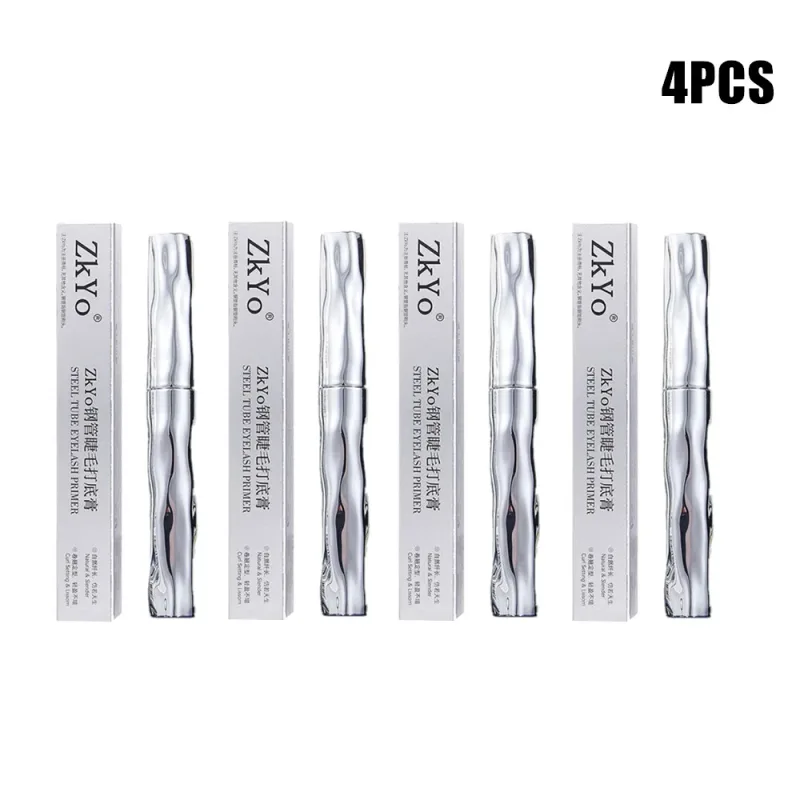 ZkYo Steel Tube Eyelash Primer Natural Black Mascara 3D Thick And Fluffy Waterproof Non-Smudging Women Eye Makeup