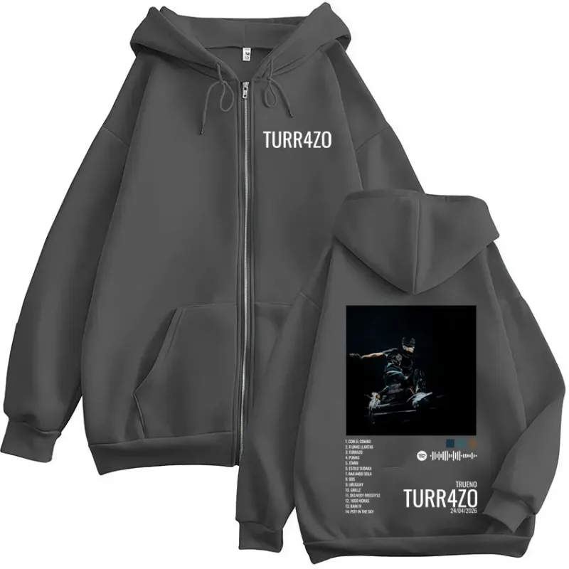 Rapper Trueno Turr4zo Album Graphic Print Zipper Hoodies Men Women Clothing Fashion Zip Up Fleece Hooded Sweatshirts Jacket Coat — image 5