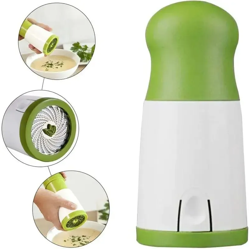 Manual Herb Grinder Spice Mill Parsley Shredder Chopper Vegetable Cutter Coriander Mincer Chili and Cilantro Kitchen Tool Gadget — image 4
