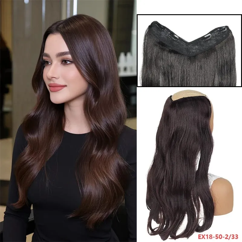 Easy Clip-In V-Wig Piece 20" or 24" Wavy Synthetic Hair Extension Adds Length & Fullness in Seconds — image 10