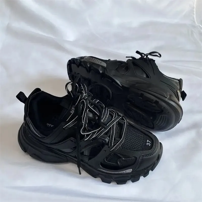 Brand Design Black Chunky Sneakers Unisex Fashion New Men's Dad Shoes Trendy Casual for Girls And Boys
