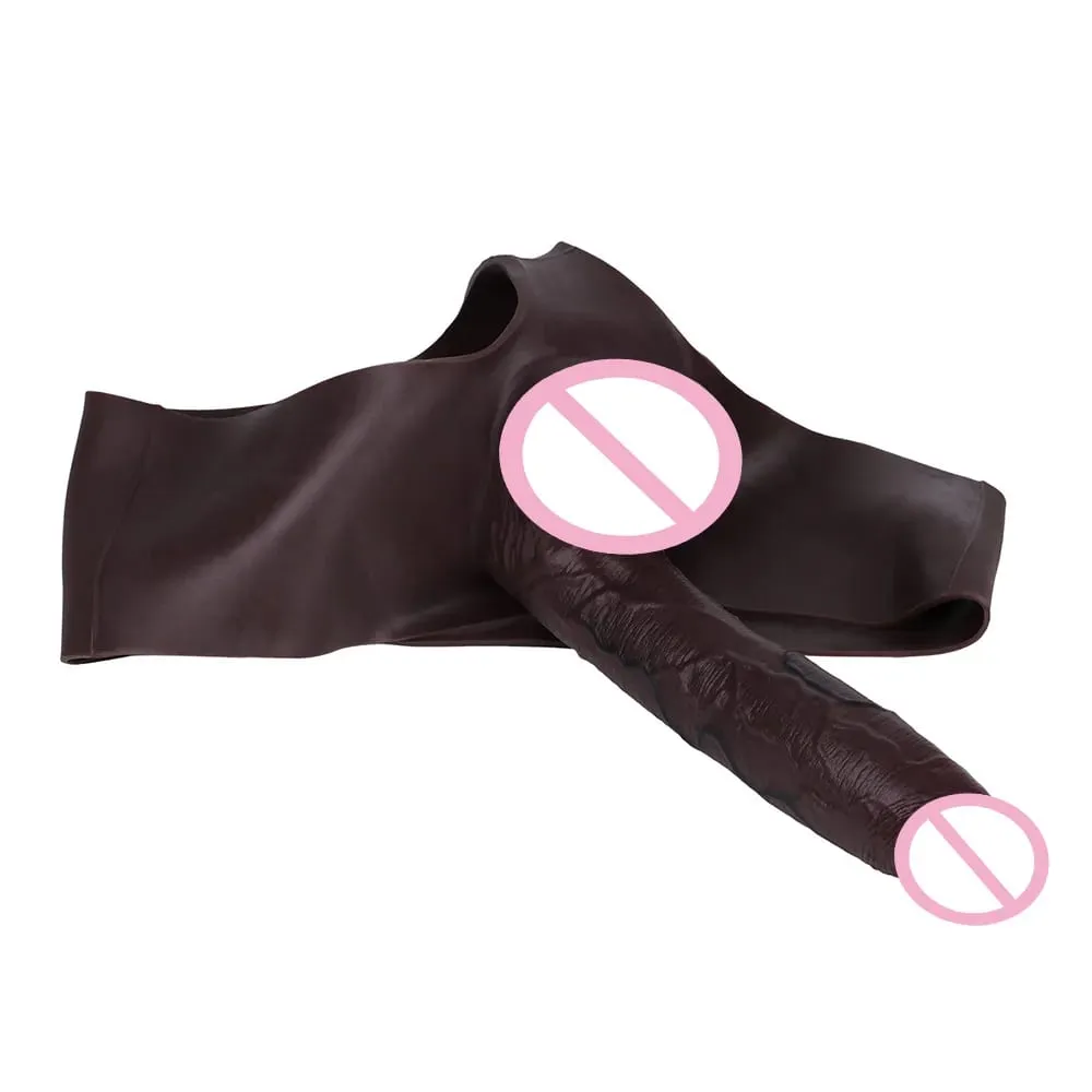 Ultra Realistic Hollow Dildo Panties Silicone Briefs Strapon Penis Extend Sleeve Pants Sex Toys For Men Dick Enlargement — image 4