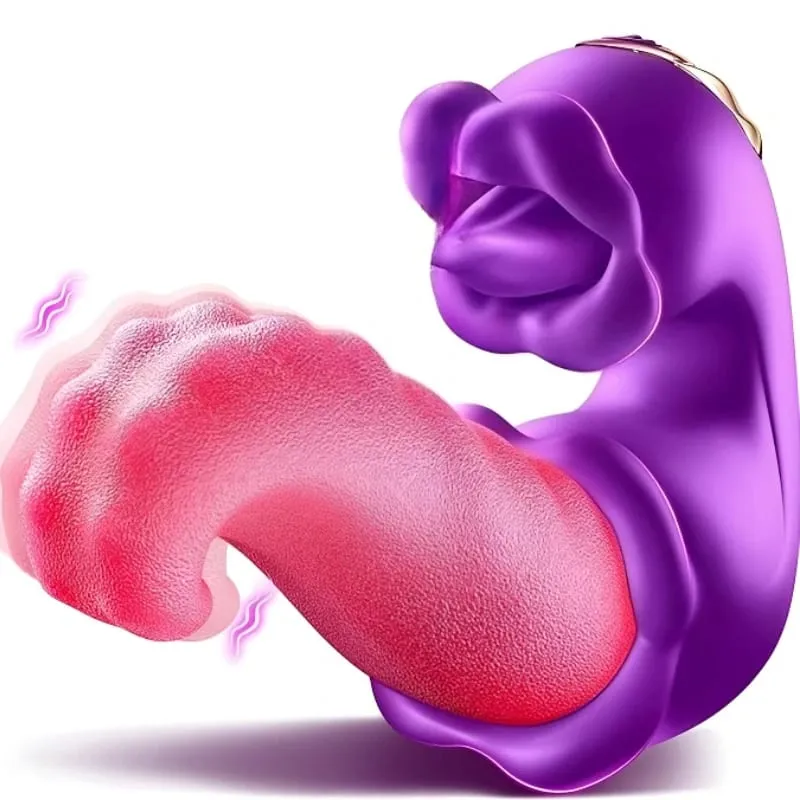 3in1 Tongue Licking Vibrator for Women G-spot Clitoral Stimulator Dildo Vagina Massager Female Masturbation Sex Toys Couple