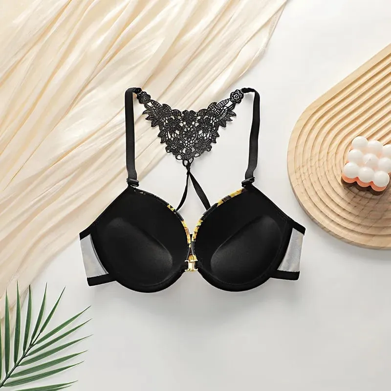 Women's Sunflower Bra Set Push Up Lace Back Lingerie Set 2 Piece Underwear 2026 — image 4