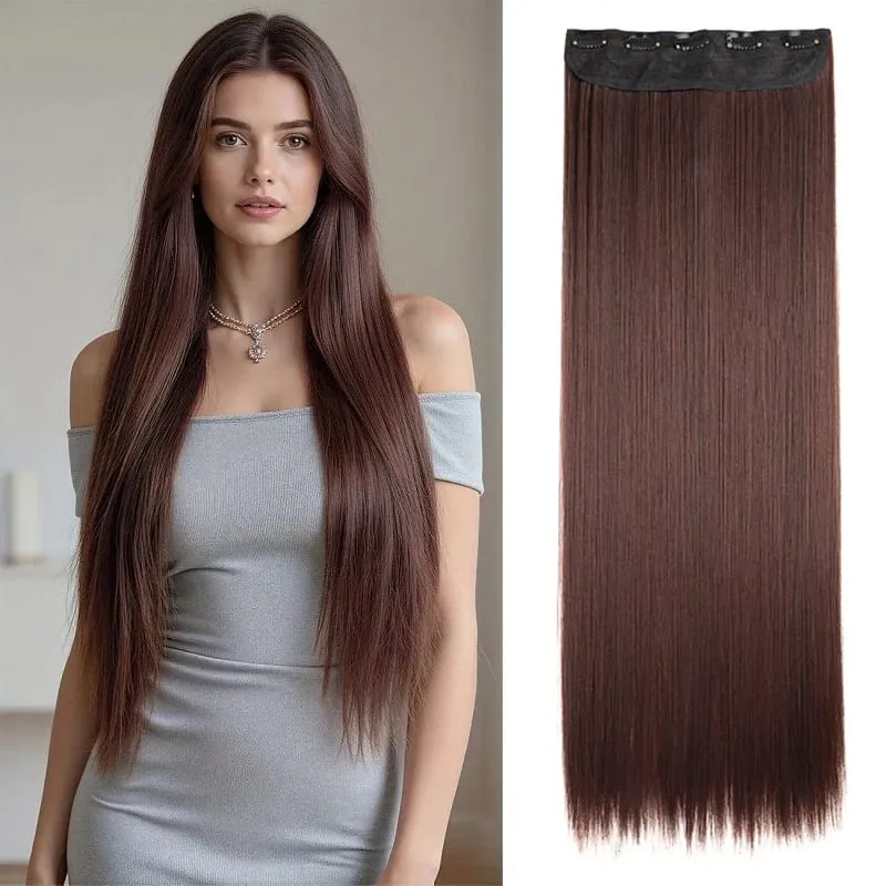 32Inch/40Inch Synthetic Long Straight Hair Extension Clip in Heat Resistant Natural Invisible Hair Accessory for Women — image 8