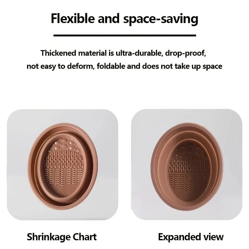 1 piece of foldable silicone makeup brush cleaner; Reusable; Portable cleaning tool suitable for makeup brushes and powder puffs