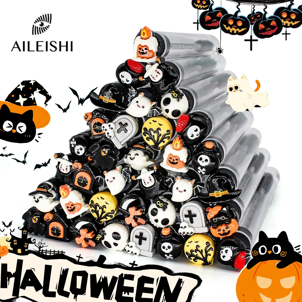 10/50pcs Professional Halloween Tube Mascara Wand - Spooky Horror & Cute Face Brushes Eyelash & Eyebrow Grooming Kit for Parties — image 1