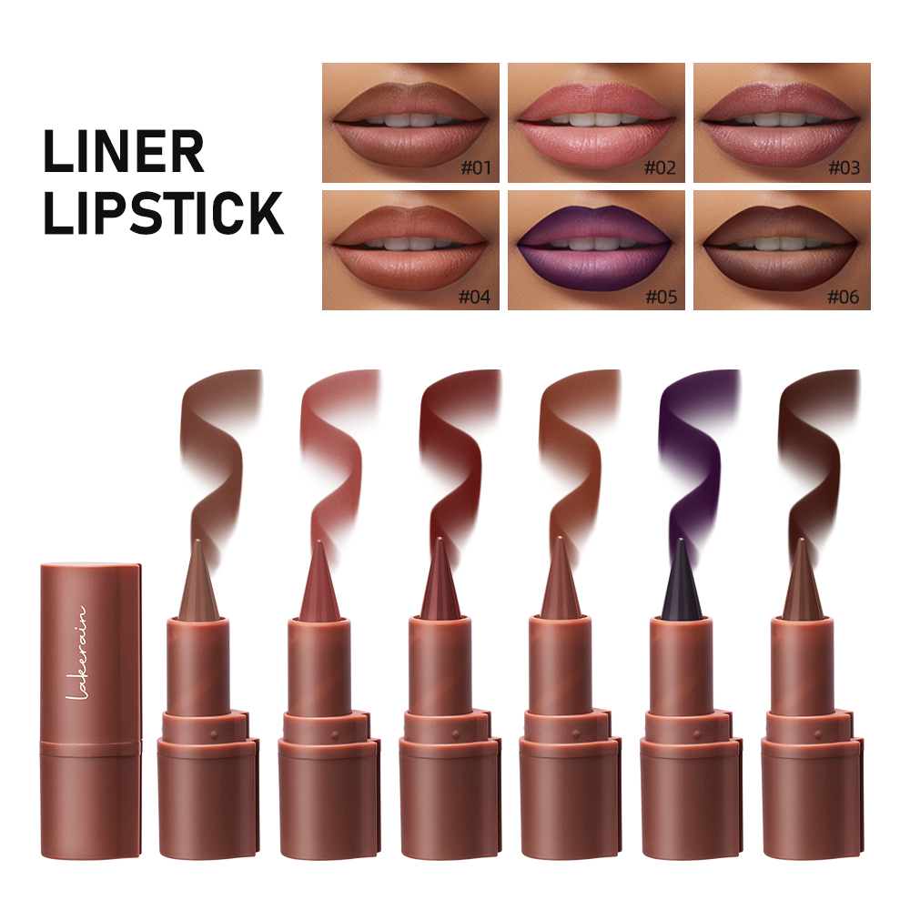 Lakerain Lipliner, matt, schwarz, braun, Samt-Lippenstift, wasserfest, nicht klebrig, konturierende Tönung, Lipliner, Buntstift, Lippen-Make-up