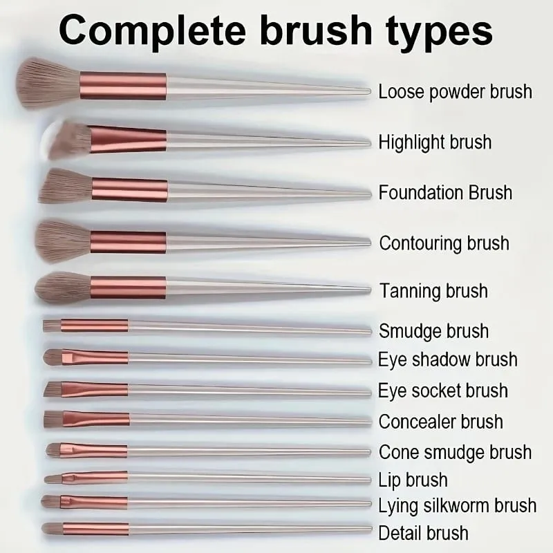 13 Piece Cosmetic Brush Set A Full Set Of Soft Brushes Suitable For Eye Shadow Foundation Make-Up BB Cream And Concealer — image 4