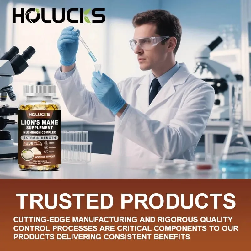 Lion's Mane Mushroom Complex Capsules for Focus Support & Immune Health Improve Memory Protect Brain Nerves Relieve Stress — image 6
