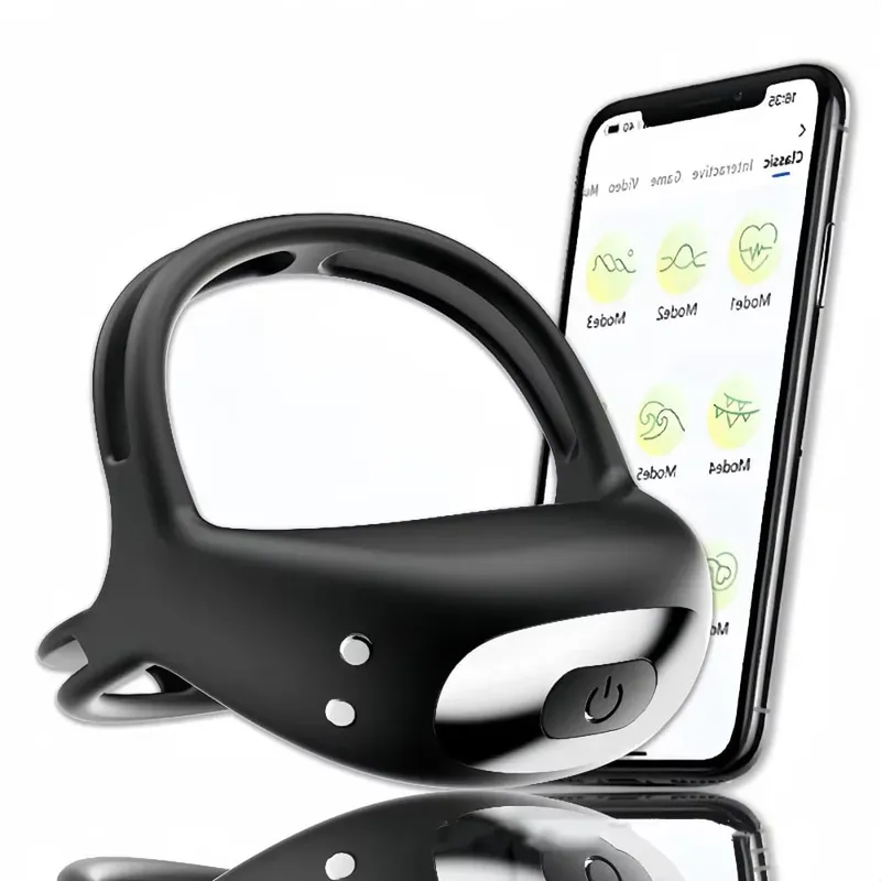 Vibrating Penis Cock Ring Penis erection Heating Vibrator Delay Ejaculation Penis massager 10-Frequency Vibration Men Sex Toys