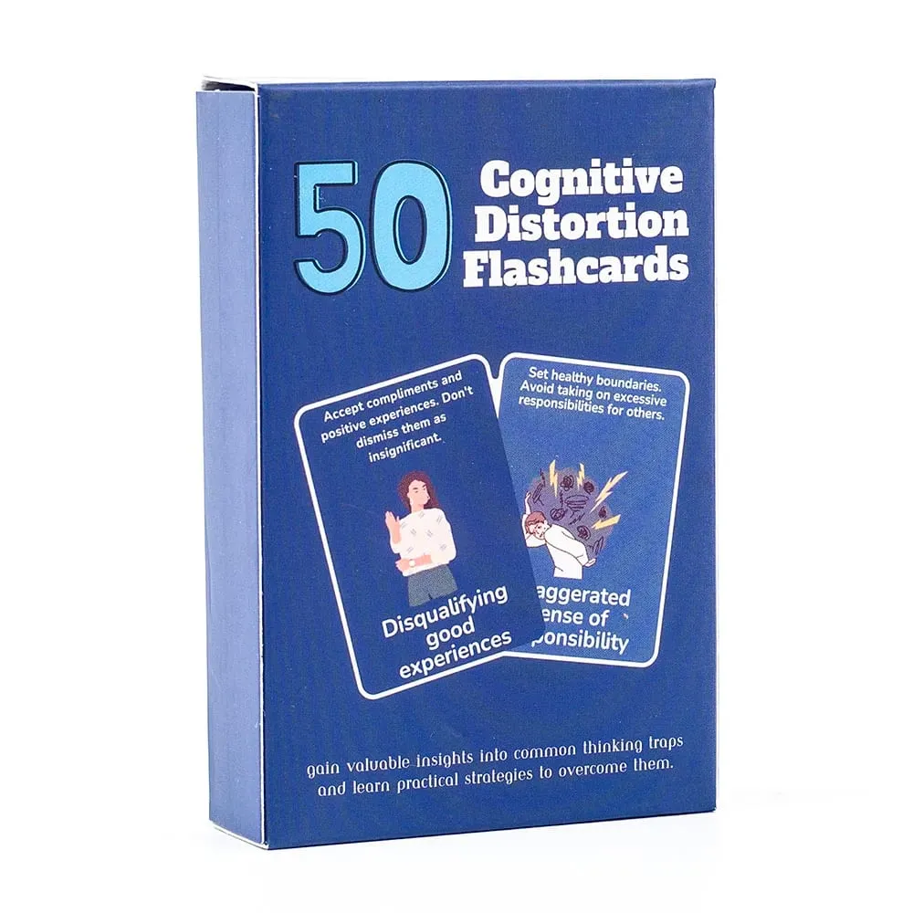 50pcs Mental Wellness Flashcards Game Cognitive Distortion Thinking Traps Coping Skills Emotional Regulation Board Game