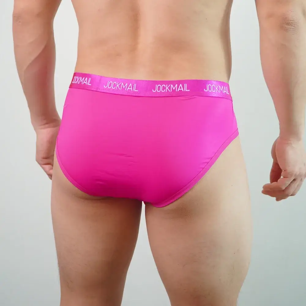 Jockmail Мужское нижнее белье с низкой талией Сексуальные спортивные дышащие летние трусы из ледяного шелка Большая сумка Нейлоновые однотонные мужские трусики — image 16